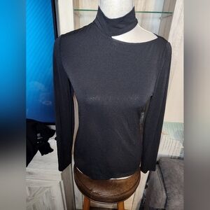 1. STATE Black Cut-Out Women's Blouse SZ M